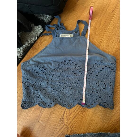 Blue Eyelet Lace Abercrombie and Fitch Crop Top XS - Picture 4 of 4